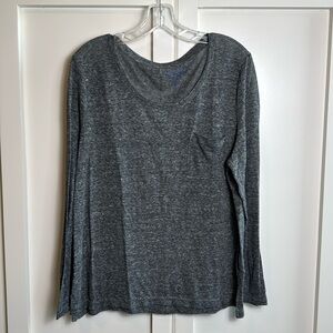 Gap linen blend long sleeve pocket tshirt